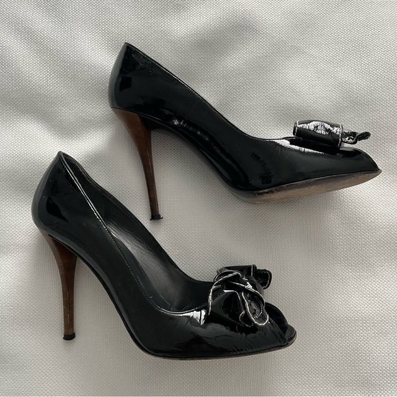 Stuart Weitzman Heelbowd Pumps Patten Black Size 7 - Picture 3 of 7